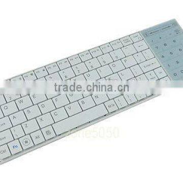 White Bluetooth Keyboard with Multi Touch Num Pad for Android iOS Windows