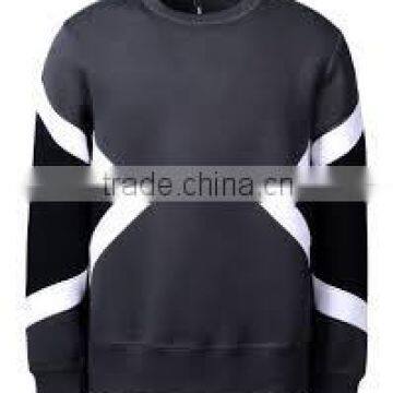 Polyester / Cotton Customer made Pullover Crew Neck Black with Printing Sweat Shirt