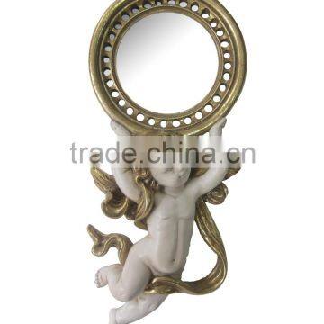 Polyresin elgant salon furniture mirror for wall decoration