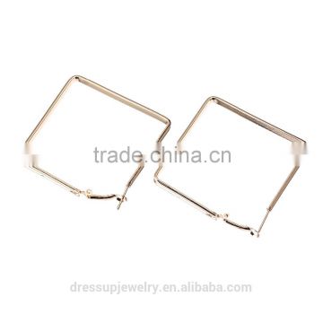 Fashion Jewelry gold plating Square shaped shiny huggie earrings