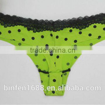 Laser Cut Seamless Dot Print Cute Sexy Women G-string Picture photo-2