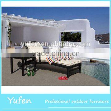 garden round chaise lounge set outdoor rattan furniture