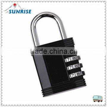 solid black luggage padlock