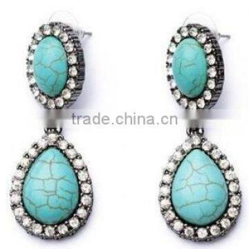 women turquoise pendant earrings
