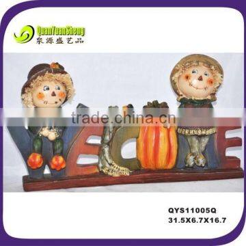 polyresin thanksgiving welcome scarecrow statue wholesale