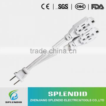 14 Awg Flat White Extension Cord dual female