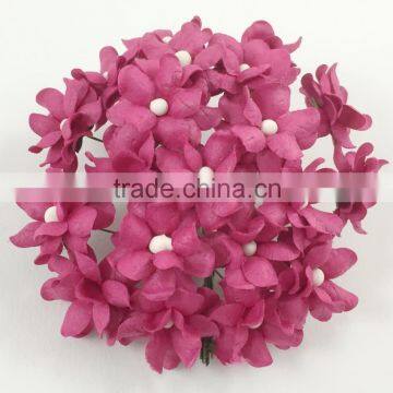 Hot Pink, Magenta Small Handmade Mulberry Paper Flower, Wedding Party, Scrap-booking Crafts, Wholesale