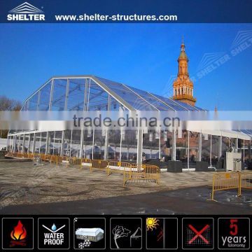 Transparent multi-side clear span polygon tent for wedding church