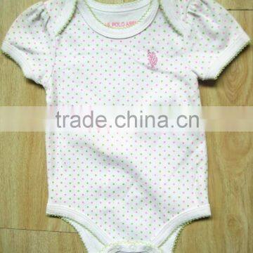 wholesale high quality comfortable plain dot baby bodysuit baby romper