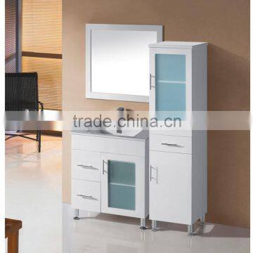 Floor mount modern hot sell single sink bathroom vanity mirror cabinet set