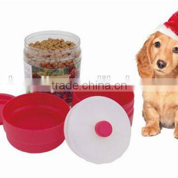 Easy to carry heart shape100%portable outdoor bowl set pet traveling kit