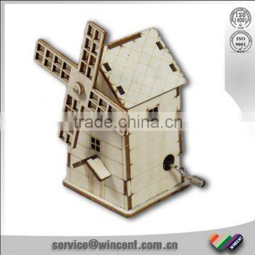 Piano and House Shape Wooden Puzzle Music Box photo-4