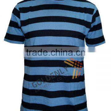 2015 lastest design for men's promation yarn dye O neck T-shirt