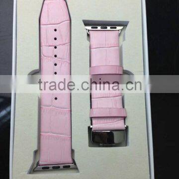 Best Price Pink Color for Apple Watch Bands , Colorful Leather Watchbands for Apple Watch