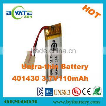 Hot Selling 041430 3.7V110mAh Polymer Headset Pack