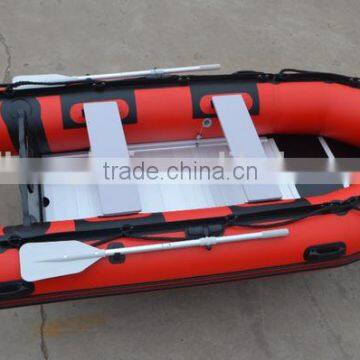 3.3m red Inflatable Boat With Aluminum Floor for summer leisure