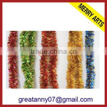 Thick tassle decorated colors christmas hanging cheap tinsel for indoor