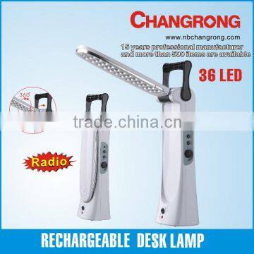 Rechargeable emergency classic desk lamp with radio