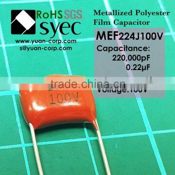 CL21 MEF Metallized Polyester Film Capacitor 224K 100V Capacitor photo-2