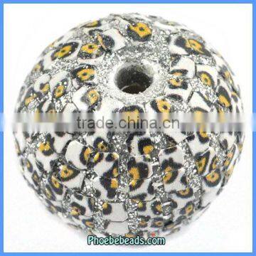 Wholesale Fashion Round Indonesia Clay Leopard Beads PCB-M100542