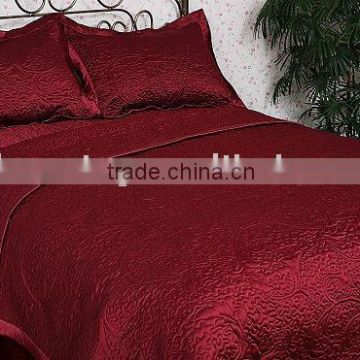 polyester satin embroidery coverlet