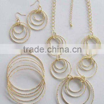 Metal chain necklace, earirng and bangle sets