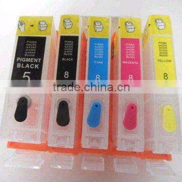 (RCC5/8) refillable ink cartridge for Canon PGI5 CLI8 PIXMA iP3300, iP4200, iP4300, iP5200, iP5200R, iP5300