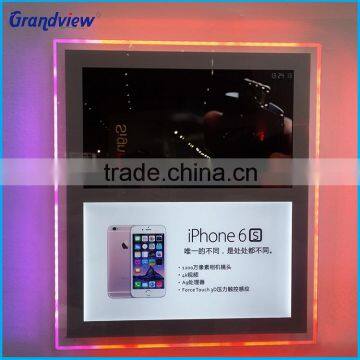 Frameless backlit panel LED advertisng RGB crystal video light box