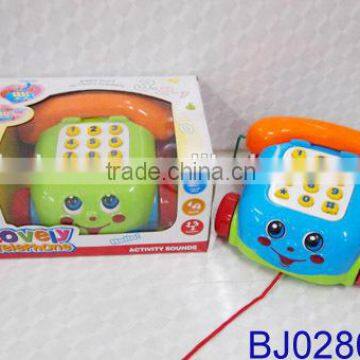 Best toy for 2015 Christmas funny pulling muscial cartoon phone car toy