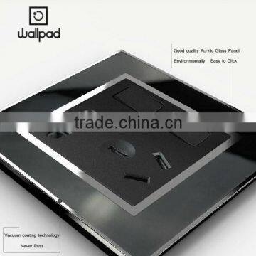 Wallpad Black Waterproof Acrylic Glass 110~250V 2 Gang Wall Switch and Electrical 5 2 Pin Triple Austrilia Wall Socket 220V Quality Choice
