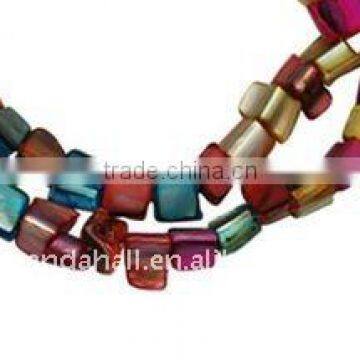 Jewellery Freshwater Shell Beads Strings, Dyed, Multicolor(BSHE-S025)