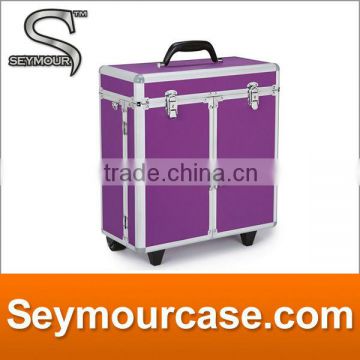 Hot beautiful cosmetic purple aluminum case