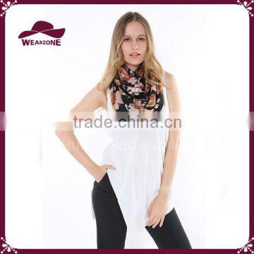 Premium Soft Viscose Flower Print Circle Scarf