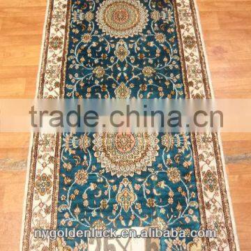 2.5x13ft Factory Price Handmade Spun Silk Hall Carpet Runner