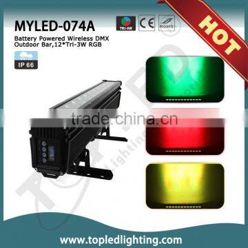 Aluminum Housing Waterproof IP65 Outdoor RGB Battery Powered LED Light Bar