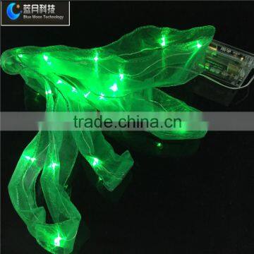 Ribbon series green color 2AA batetry case party lights