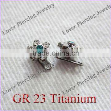 Wholesale Flower Design Gr23 Titanium Unique Dermal Anchor Piercing [DA-095A]