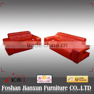 H090 red leather sectional sofa