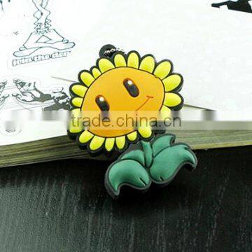 2013 the most famous game!!! sunflower silicone keychain for PVZ