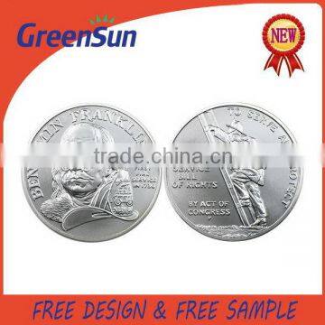2015 New Hot Fashion Best sell zinc alloy silver plated coin