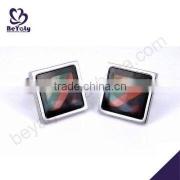 China direct selling custom enamel stainless steel cufflinks