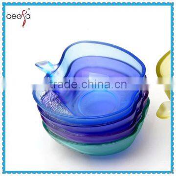 Toping Sales Apple Shaped Cheap Fancy Decorative Colored Glass Salad Bowl                        
                                                                                Supplier's Choice