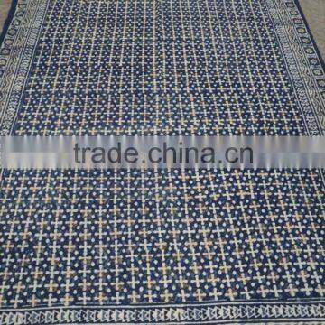 Blue color latest design pattern hand block printed bed-sheets / Cotton bed-covers & bed-spreads