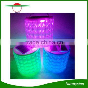 Portable Rechargeable Foldable Inflatable Solar Lantern Camping Color-Changing Solar LED Light