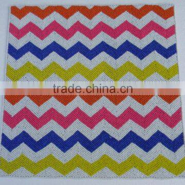 NP632 ZIG ZAG pattern glass beaded placemat,table mat