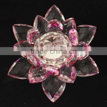 multi-layered lotus shaped decorative crystal crafts