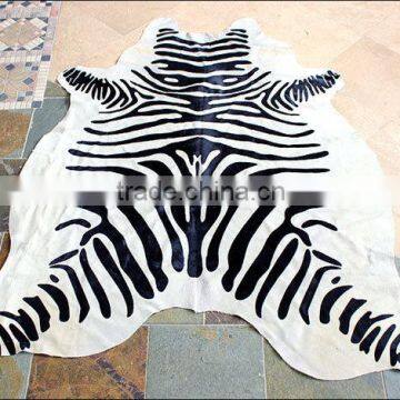 Amazing zebra pattern cowhide carpet