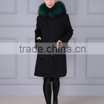New Arrival High Quality Natural Fox Fur Lined Long Parka With Natural Raccoon Collar Supplier's Choice photo-4