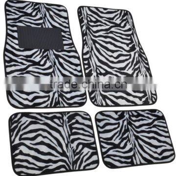 Carzy Seller Plush High Quality Zebra Leopard Safari Animal Printed Carpet Auto Car Floor Mats