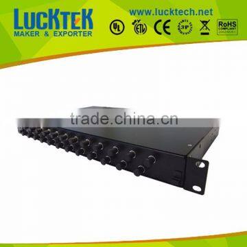 Fiber optic Patch Panel, 24 Port, Multimode ST Simplex, 1U